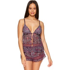 bebe Womens Mesh Cami and Short Lingerie Sleepwear - Lingerie for Women 2 Piece Set