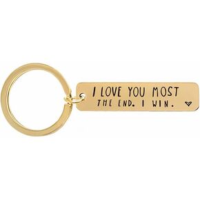 Valentine's Day Gift,I Love You More/Most the End, Keychain for Boyfriend Girlfriend Husband Wife Birthday Gifts