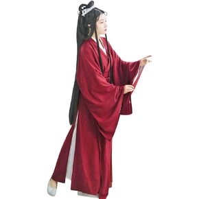Asian Chinese Ancient Swordman Hanfu Dress Traditional Straight Ju Dress Long Robe Martial Arts Outfits