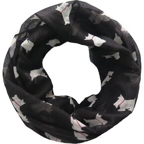 Lina & Lily Little Terrier Scottish Scottie Westie Dog Infinity Scarf, Gift for Dog Lover