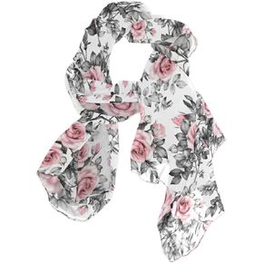 Women Long Silk Scarf, Satin Shawl Chiffon Large Stole Headscarf Sunscreen Wrap