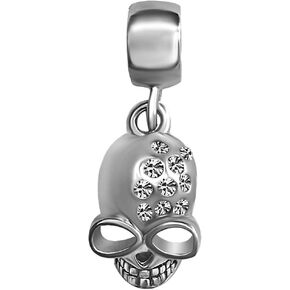 Fit Pandora Charms Bracelets Skull Anchor Dangle Birthstone Womens Bead Charms Halloween Christmas Jewelry