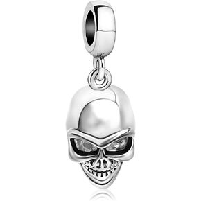 Fit Pandora Charms Bracelets Skull Anchor Dangle Birthstone Womens Bead Charms Halloween Christmas Jewelry