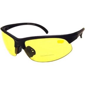 Bifocal Sports Half Rim Wrap Around Yellow Lens Night Driving - Outdoor Reading Glasses Sunglasses