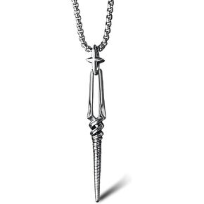 The Holy Spear of Destiny, Lance of Longinus Sterling Silver Pendant Necklace for Boys Mens with Stainless Steel Chain
