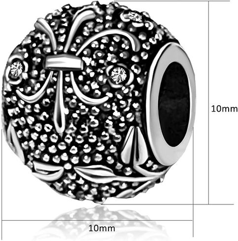 JMQJewelry Fleur De Lis Flower Charm Birthday Birthstone Womens Beads Charms for Bracelets Family Grandma Mother Thanksgiving Christmas in Kuwait