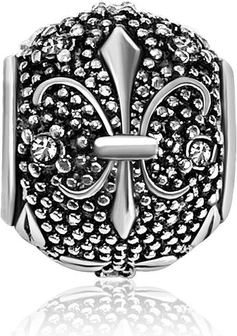 JMQJewelry Fleur De Lis Flower Charm Birthday Birthstone Womens Beads Charms for Bracelets Family Grandma Mother Thanksgiving Christmas in Kuwait
