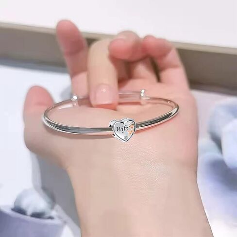 NARTGO Rose Flower Heart I Love You Mom Wife Auntie Sister Grandma Nana Charm Compatible with Pandora Charms Bracelets in Saudi Arabia