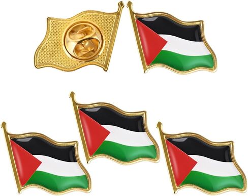 Palestine Flag Pin Badge, AhfuLife Palestine Pin Button Badge Palestinian Lapel Badge Alloy for Patriotic Activities, Parade Decoration in Kuwait