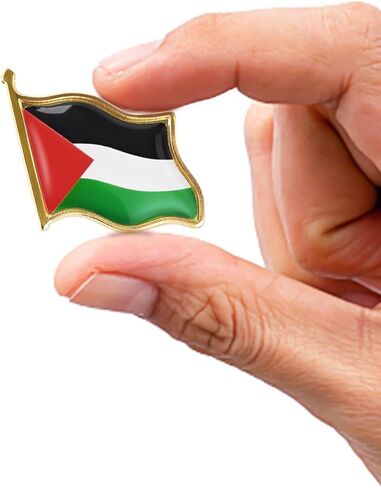 Palestine Flag Pin Badge, AhfuLife Palestine Pin Button Badge Palestinian Lapel Badge Alloy for Patriotic Activities, Parade Decoration in Kuwait
