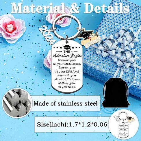 IURFURT 2024 Graduation Gifts for Her Him Class of 2024 Keychain for Teenager High School Student College Graduation Gifts for College Masters Degree PHD Nurse in Kuwait