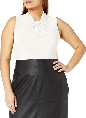 Star Vixen Women's Plus-Size Sleeveless Tieneck Blouse in Saudi Arabia