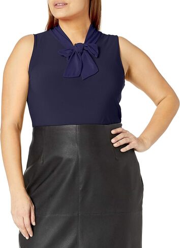 Star Vixen Women's Plus-Size Sleeveless Tieneck Blouse in Saudi Arabia