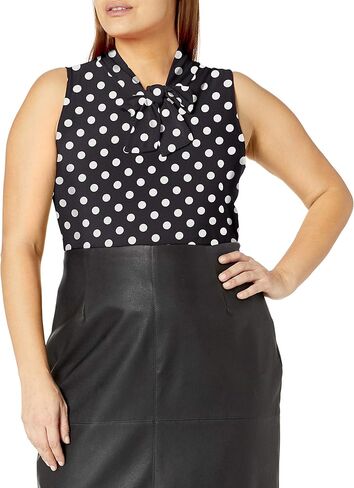 Star Vixen Women's Plus-Size Sleeveless Tieneck Blouse in Saudi Arabia