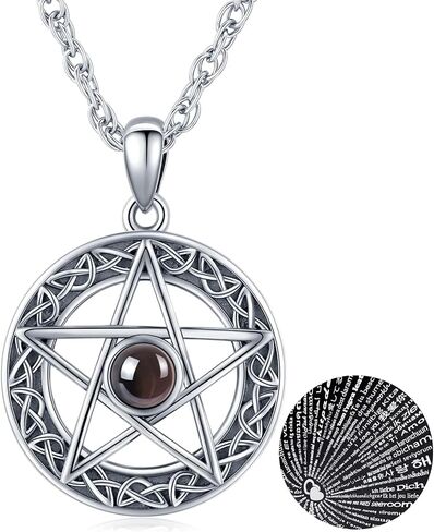 Tetragrammaton/الخماسي/الثلاثية القمر إلهة قلادة للرجال النساء 925 الفضة الاسترليني الساحرة عقدة الخماسي قلادة الوثنية الويكا تميمة الطاقة الهدايا والمجوهرات in Kuwait