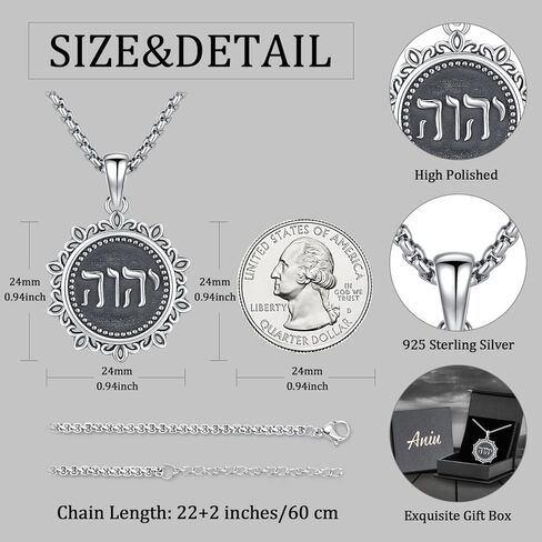 Tetragrammaton/Pentagram/Triple Moon Goddess Necklace for Men Women 925 Sterling Silver Witch Knot Pentacle Pendant Pagan Wiccan Amulet Energy Gifts Jewelry in Kuwait