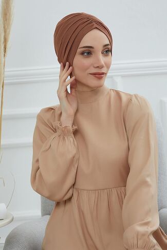 عمامة رأس فورية مربوطة مسبقًا من عائشة للنساء من القطن عمامة ذات غطاء كيماوي حجاب بونيه جاهز للارتداء وشاح in Saudi Arabia