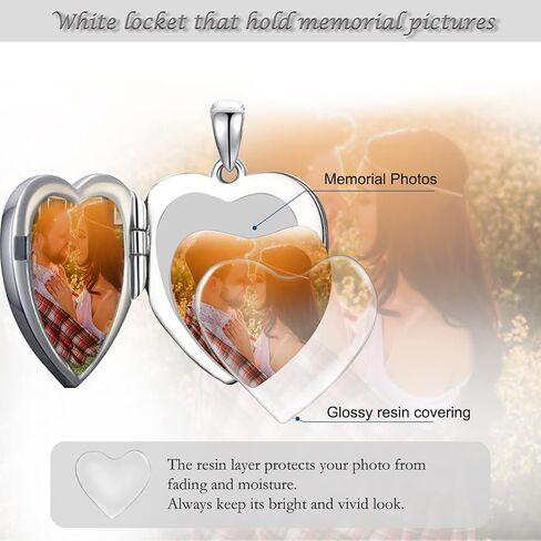 SOULMEET 10K 14K 18K Solid White Gold/Plated Gold Locket Cameo Initial Heart Locket Necklace That Holds Pictures Personalized Photo Locket Necklace Alphabet A-Z in Saudi Arabia