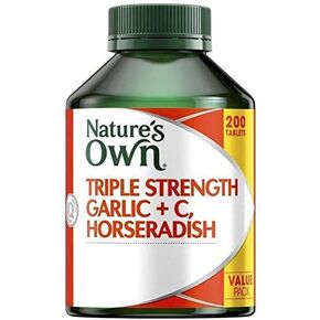 Nature's Own Triple Strength Garlic + C, Horseradish 200 Tablets Exclusive Size