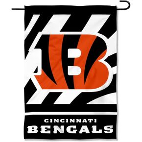 Cincinnati Bengals White Stripes Garden Flag Double Sided Banner