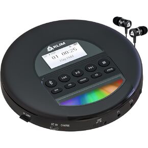 Klim Nomad - مشغل الأقراص المضغوطة المحمول Walkman - بطارية طويلة الأمد - تتضمن سماعات الرأس - راديو FM - متوافق مع أقراص MP3 - بطاقة TF، راديو FM، بلوتوث - مثالي للسيارات (متجدد) in Kuwait