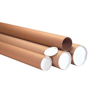 Heavy-Duty Mailing Tubes with Caps, 4" x 72", Kraft, 12/Case