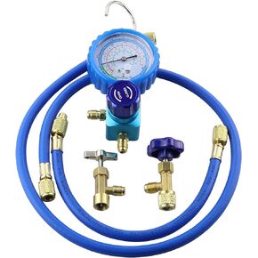 R290 and R600A Charging Manifold Hose and Single Gauge Set with 1/2" Acme Can Tap