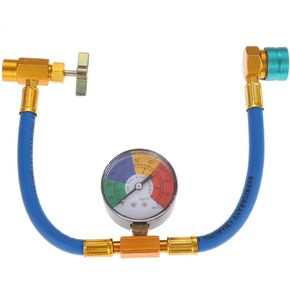 Aupoko R1234YF Refrigerant Charge Hose Kit, with 1/2’’ LH Self-Sealing Can Tap Opener, R1234YF Low Side Quick Coupler, for Air Condition Refrigerant System