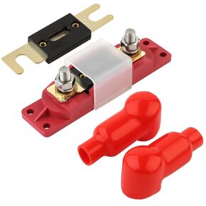 150 Amp ANL Fuse Holder Kit for Marine Automotive Battery Fuse with Cover High Temperature Resistant Red