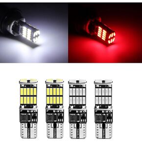 6000K Super Bright 168 194 921 912 2825 LED Bulbs for Chevy, Dodge Ram, Ford, GMC Sierra and Toyota Cargo Light & 3rd Brake Light Combo (White & Red)