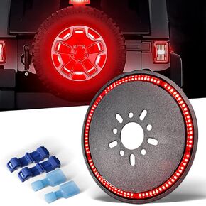Spare Tire Brake Light 3rd Third Brake Light Tail Light Wheel Lights LED Ring Red Light with Braking Warning Signal for Je-ep Wrangler 2007-2018 2018-2019 1987-2021 JK JLU JKU in Saudi Arabia