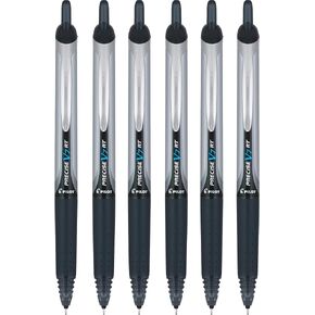 Pilot Precise V7 RT Retractable Rolling Ball Pens, Fine Point, Black Ink, 6 Pack