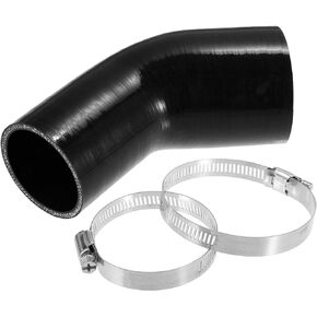 X AUTOHAUX 1 مجموعة 45 درجة 2.5 بوصة إلى 3.0 بوصة ID 4Ply سيارة الكوع المخفض سيليكون خرطوم مقرنة المبرد أنبوب مدخل الأنابيب مع المشابك أسود 63-76 مم
