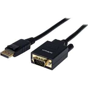 StarTech.com 6ft (1.8m) DisplayPort to VGA Cable - Active DisplayPort to VGA Adapter Cable - 1080p Video - DP to VGA Monitor Cable - DP 1.2 to VGA Converter - Latching DP Connector (DP2VGAMM6)