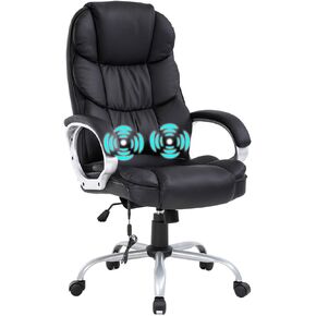 BestOffice Office Chair Cheap Desk Chair Ergonomic Computer Chair with Lumbar Support Arms Headrest PU Leather Modern Rolling Swivel Executive Chair for Back Pain Women Men Adults,Black