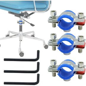 3 Pack Fix Sinking Office Chair, Office Chair Saver for Stop Sinking Solid Stainless Steel Adjustable Height Chair Saver Kit with Hexagon Wrench Adjustable Height and Leather Pads Support