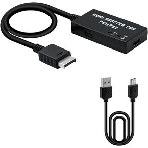 Mcbazel HDMI Adapter for PS2/PS1, PS1/PS2 to HDMI Adapter Converter Support 4:3/16:9 Screen Aspect Rtio Switch and Switching 480p/720p Resolution