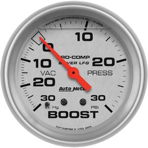 Auto Meter 4603 Silver LFGs Boost/Vacuum Gauge