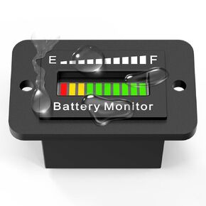 Waterproof Marine Ezgo Golf Cart Battery Gauge Battery Meter Battery Monitor Volt Voltage Meter Level Capacity Indicator LED Display Light for 12V 24V 36V 48V 60V 72V Boat Club Car Golfcart Car Motor
