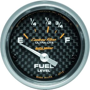 Auto Meter 4715 Carbon Fiber Electric Fuel Level Gauge
