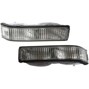 Set of 2 Driver & Passenger Side Parking Light Turn Signal Lens and Housing For 1988-2002 GMC and Chevy Fullsize C/K / 5974337 5974338 GM2520104 GM2521104