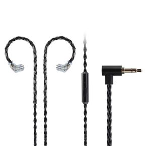 JCALLY Earbuds Cable, QDC Cable,Replacement Cable Oxygen-Free Copper Upgrade 5N OFC Headphone Wire 8 Shares 2Pin 0.78mm Earphone 3.5mm Wire with Microphone JC08S (Black) (Black 0.78mm)