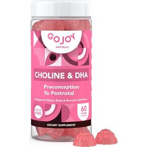 Prenatal Choline & DHA Gummies - Preconception to Postnatal Gummy Vitamin Supplement for Pregnant Women - Sweetened with Monk Fruit - 3rd Party Tested - Non GMO, Gluten Free, Vegan