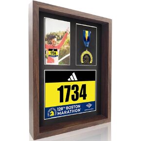 MedalAwardsRack 3 في 1 عرض صندوق الظل (ميدالية، ومرايل سباق، وعرض الصور) - عرض ميدالية ماراثون، وإطار ميدالية ماراثون، وحامل مريلة للترياتلون. in Kuwait