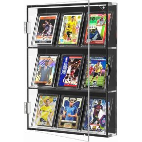 حافظة عرض بطاقات البيسبول من الأكريليك من FEMELI، إطار بطاقة تجارية متدرجة 8 مع حماية من الأشعة فوق البنفسجية، حافظة بطاقات رياضية مثبتة على الحائط مع باب مغناطيسي لمجموعة بوكيمون لكرة القدم وكرة السلة والهوكي in Kuwait