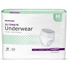 McKesson Ultimate Underwear, Incontinence, Maximum Absorbency, Medium, 80 Count