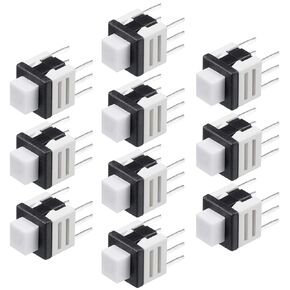 uxcell 5.8x5.8x7mm PCB DIP Mounting Tact Tactile Push Button Switch Latching 6 Pin 10PCS