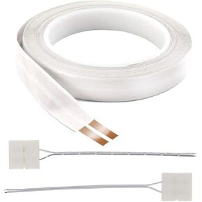 23-Gauge Hidden Super Flat Speaker Audio Cable Wire (25ft+2 Connectors-D) | FRANKEVER Super Flat Ghost Wire Suitable for Audio Wire, LED Lighting and Other Low Voltage Appliance Connection in Saudi Arabia