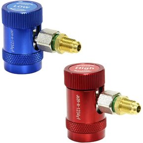 R1234yf Quick Coupler 1/4 Inch Fitting for AC Refrigerants Mainfold Guage Set Adjustale Fitting AC Charging Hose