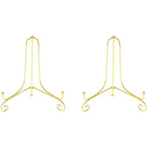 Artliving (2 Pack 4" Iron Display Stand, Gold Small Iron Easel Plate Display Photo Holder Stand, Displays Card,Cookie, Decorative Plates,Artwork